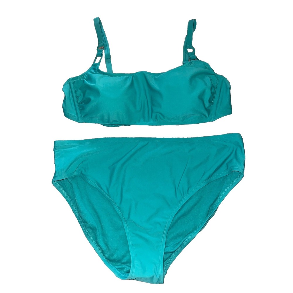 Shade And Shore Beach Teal Green Bikini‎ Set 1X 17/18 NWT $46 MSRP